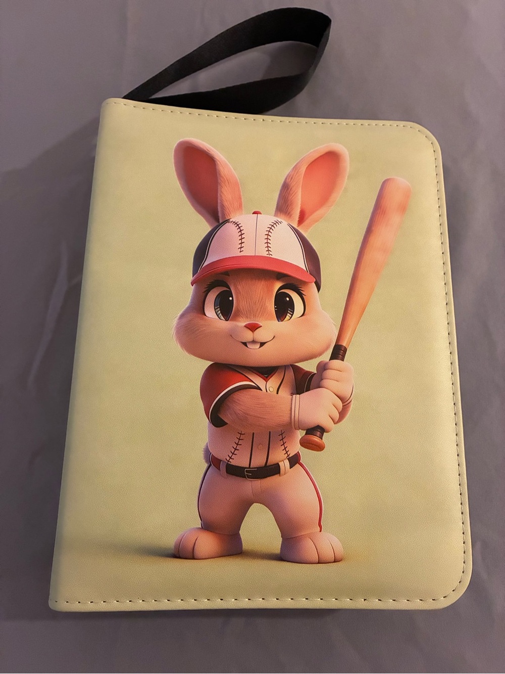 Kids Bunny Baseball Wristlet Trading Cars Pouch - Green